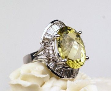 14K ORO VERDE BAGUETTE & ROUND DIAMOND BALLERINA RING  