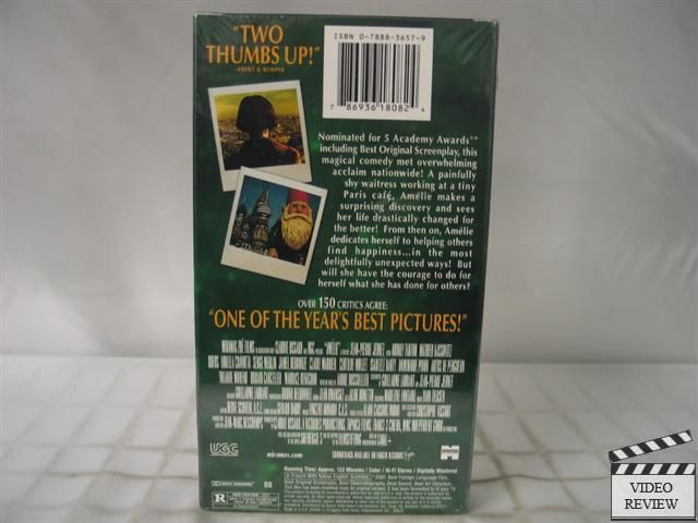 Amelie VHS NEW Audrey Tautou, Mathew Kassovitz 786936180824  