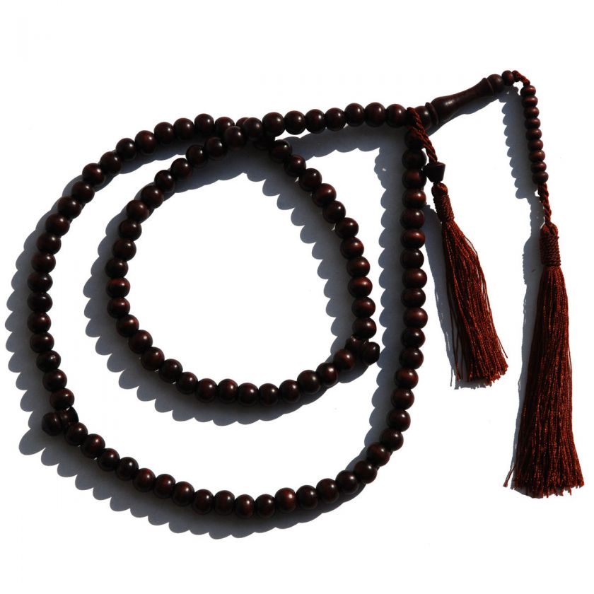 Maroon colored Citrus Wood Tasbih Subha Misbaha Prayer beads Islam 