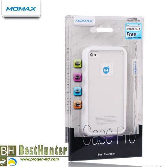 Momax iCase Pro Soft TPU Case Cover Shell iPhone 4 4s w Screen 