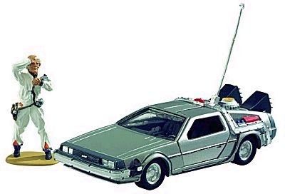 CORGI BACK TO THE FUTURE DELOREAN TIME MACHINE w/DOC BROWN FIGURINE 