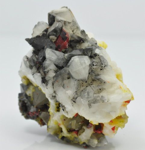 crimson red REALGAR&ORPIMENT w/CALCITE specimen R003  