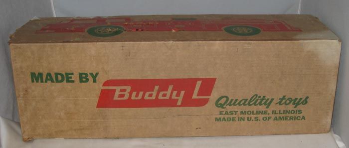 VINTAGE BUDDY L PRESSED STEEL TEXACO FIRE CHIEF FIRE TRUCK IN ORIGINAL 