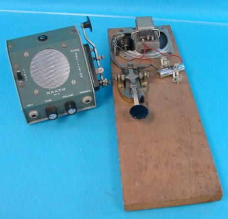 Telegraph Key+Heathkit HD 16 VTG MORSE CODE PRACTICE SETS Ham 