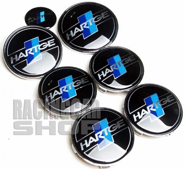 BMW HARTGE WHEEL CENTER CAPS + HOOD TRUNK EMBLEM 7PCS  