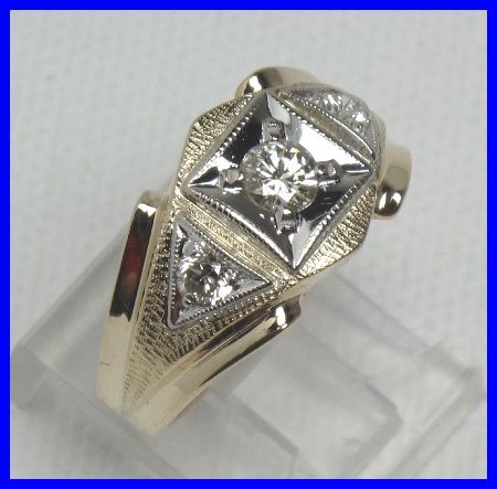 Mens 14kyg Round Diamond Pinky Ring Vs .40 carats  