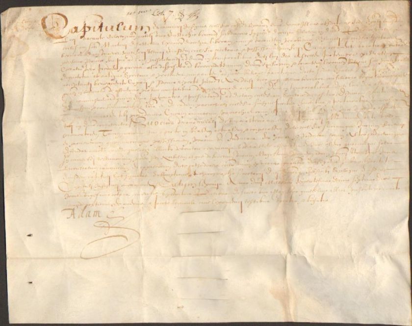 OLD LATIN DOCUMENT   1630   Capitulum  