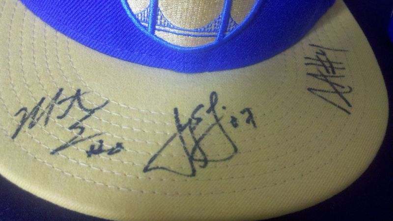 Jeremy Lin and Monta Ellis autographed Warriors Hat  