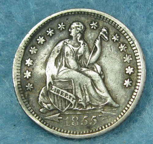 1855 O Seated Liberty Half Dime XF #6523  