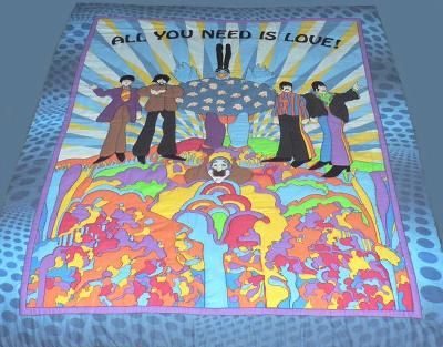 BEATLES FABRIC~All You Need is Love~BABY QUILT PANEL  