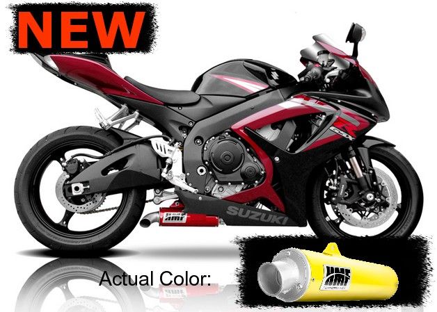 HMF Yellow Exhaust Muffler Pipe GSXR 600 GSXR600 06 07  