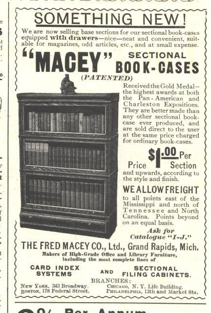 1903 ad macey book cases  