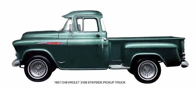 1957 CHEVROLET 3100 STEPSIDE PICKUP (TEAL) MAGNET  