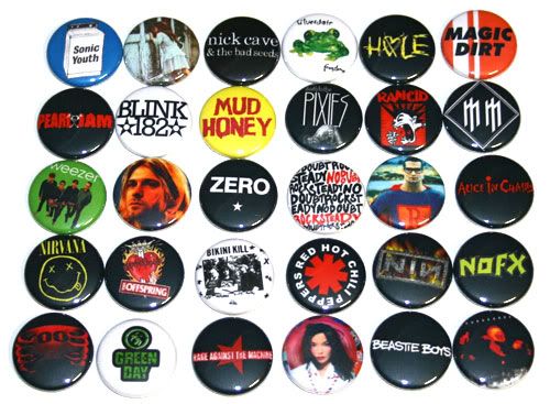 Mixed Lot 30 Alt. Grunge 1990s Music Badges