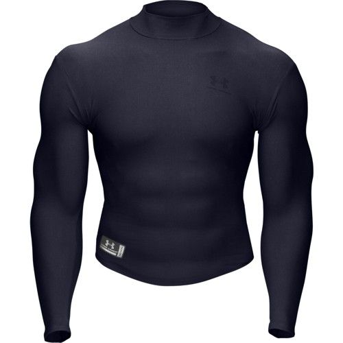 UNDER ARMOUR MENS COLDGEAR COMPRESSION LS MOCK T SHIRT 1216003 NAVY S 