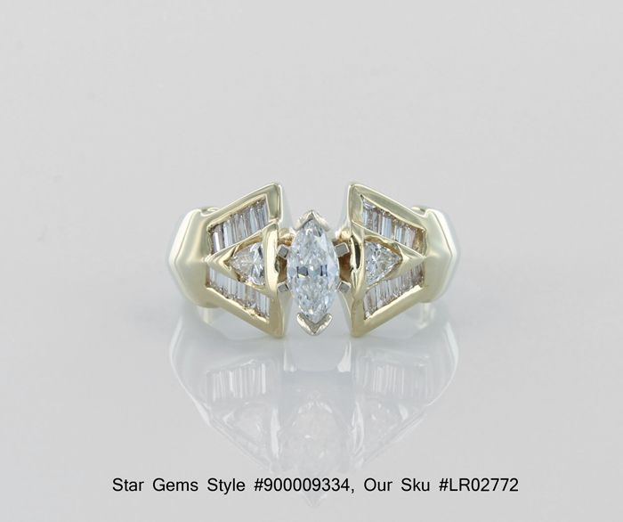 Star Gems #900009334 Y Gold, Diamond, Semi Mount/Wedding Set 