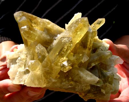 580g CITRINE YELLOW QUARTZ CRYSTAL CLUSTER POINT REIKI HEALING  