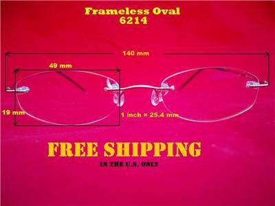   Ecliptical Reading Glasses +2.25 Lightweight Rimless Reader 6214