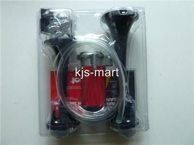 NEW ULTRA LOUD 12V DUAL BLACK AIR HORN KIT for CAR VAN TRUCK 