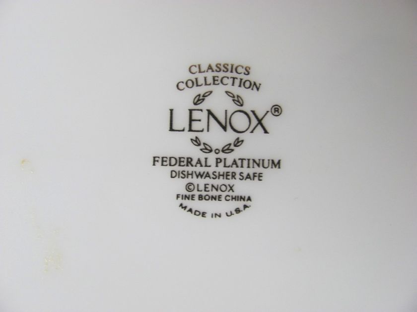 Misc. 6pc Lot of Lenox Federal Platinum Dinner&Salad Plates+Rimmed 
