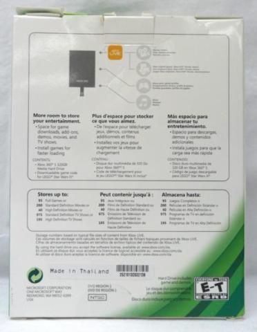 Xbox 360 320 GB Internal Media Hard Drive with Lego Star Wars The 