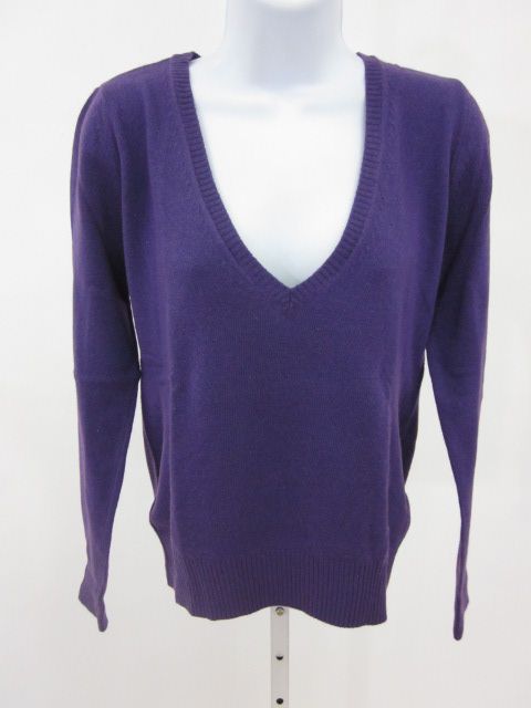 PINKO Purple Wool V Neck Long Sleeve Sweater Sz S  