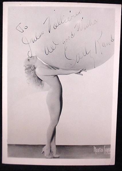 SALLY RAND Signed Exotic Dancer Balloon Bubble Dancer  