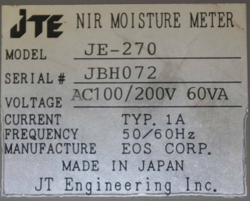 Kett NIR Composition Analyzer KJT 270 ++  