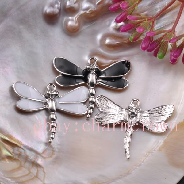 10pcs 18KGP Enamel Dragonfly Charm CC3462   