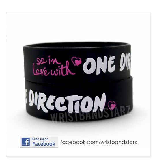   BLACK   SO IN LOVE ONE DIRECTION BRACELET WRISTBAND 1D BLACK  