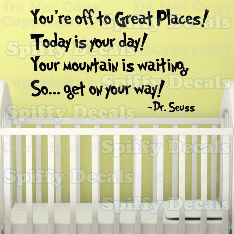 OH THE PLACES YOU GO Dr Seuss Quote Vinyl Wall Decal  