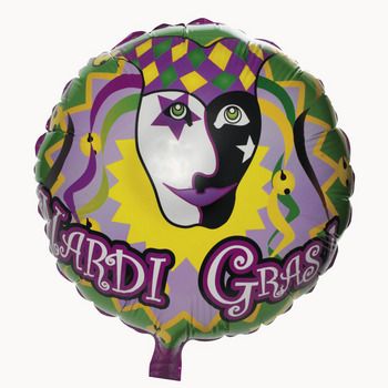 Mardi Gras Mylar Balloons 12 pc (3186)  