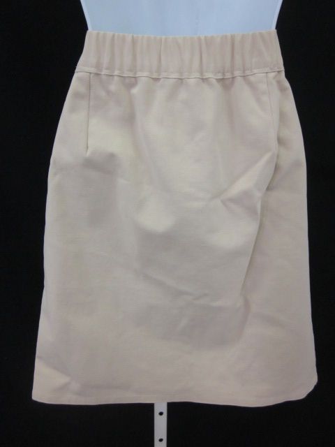 CHAIKEN Tan Cotton Elastic Waist Knee Length Skirt Sz 6  