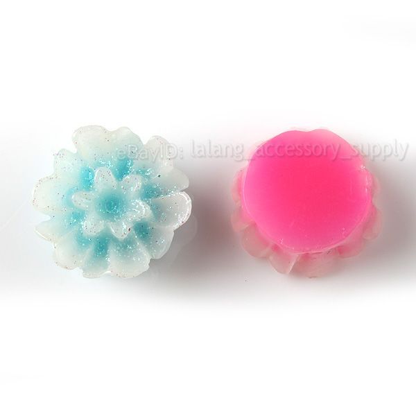 400x NEW Mixed Shine Flower Resin Embellish 12mm 250115  