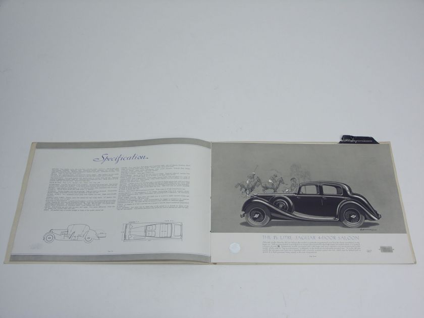 1937 Jaguar SS 100 Saloon Prestige Sales Brochure Catalog   Excellent 