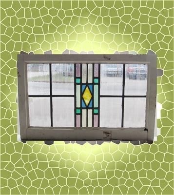 Antique Stained Glass Window 6 color Craftsman Style  