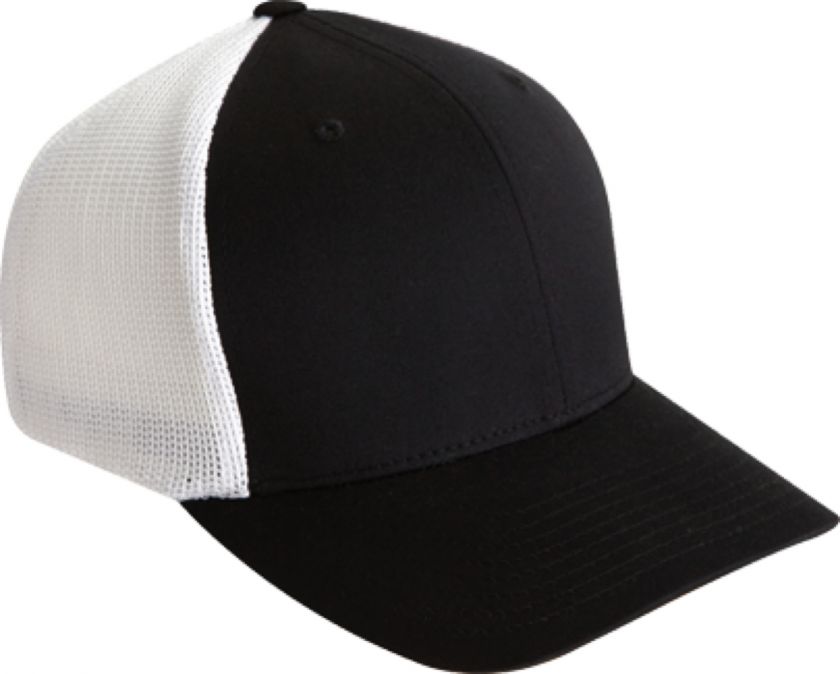   Two Tone Trucker Fitted Baseball Blank Plain Hat Cap Flex Fit  