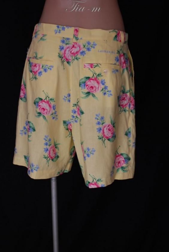 RALPH LAUREN FLOWERED LINEN SHORTS WOMEN SZ 8 NWT $69  