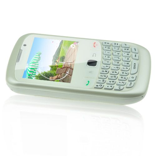   Dual Sim Quad Bands TV/FM Qwerty Keyboard Cell Phone 8588 White