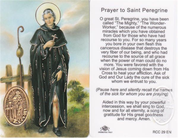 Prayer to St Saint Peregrine Against Cancer Holy Card Wallet WC29 