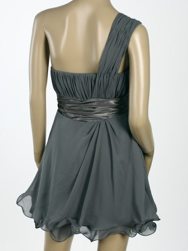 BRIDESMAID PARTY EVENING COCKTAIL DRESS GREY SZ S 983  