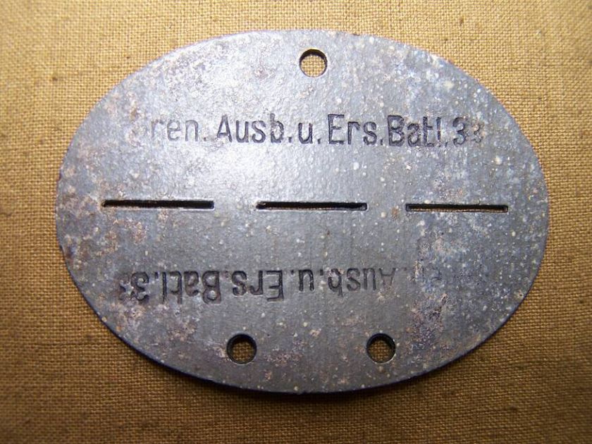 WW2 German Elite Force DOGTAG. 33 Gren. Batl. RARE Estonian 