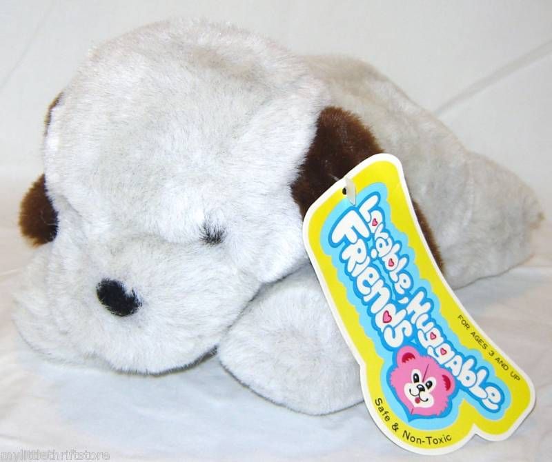  Lovable Huggable Friends Plush Grey & Brown Dog  