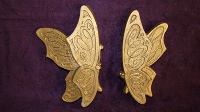   Interiors Homco Gold Butterfly Wall Plaques Universal Statuary  