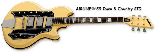Airline 59 TOWN & COUNTRY STD Guitar Vintage Cream Case Included FREE 