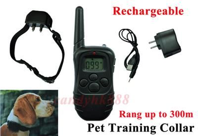 Rechargeable New LCD 100LV 300m Shock Vibra Remote Pet DOG Training 