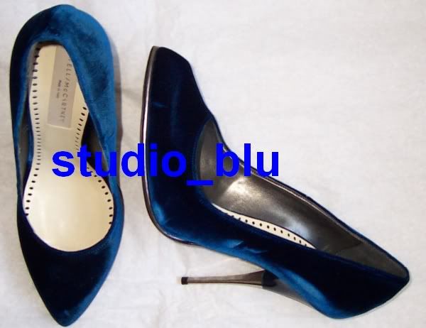 STELLA MCCARTNEY Velvet Metal Spike Heel Shoes 39.5  