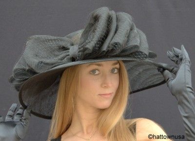 NEW Southern Belle Womens Kentucky Derby Hat Wide Brim Sinamay Straw 