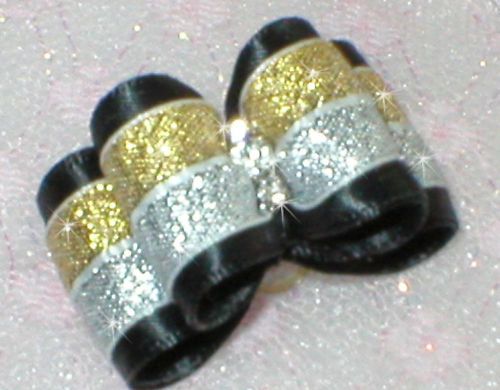 Vals Dog Bows~7/8 Precious Metals Silver Gold Show  