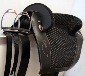 Fancy Black Spanish Portuguese Horse Saddle 18 New  